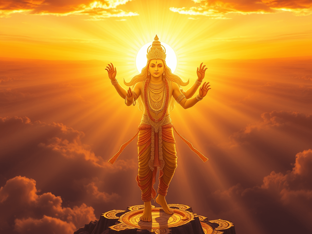 Vivasvān : représentation éclatante du soleil, un des&nbsp;Adityas